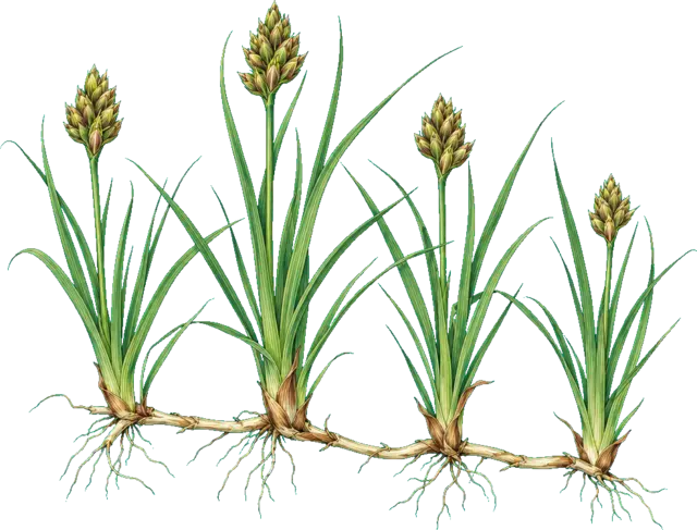 Botanische plaat van Zandzegge