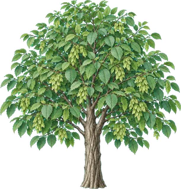 Botanische plaat van Haagbeuk