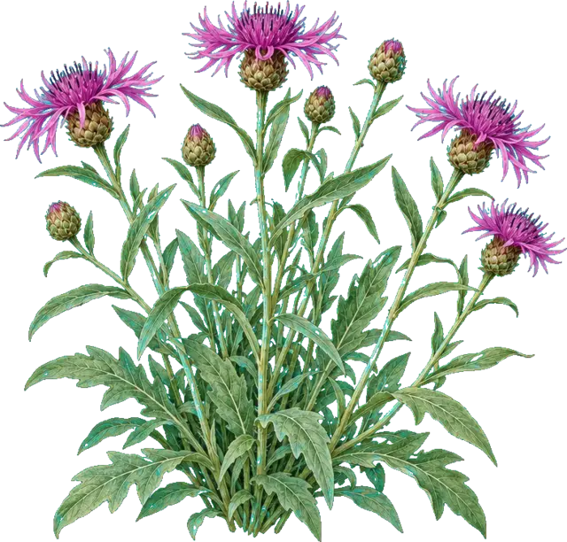 Botanische plaat van Knoopkruid