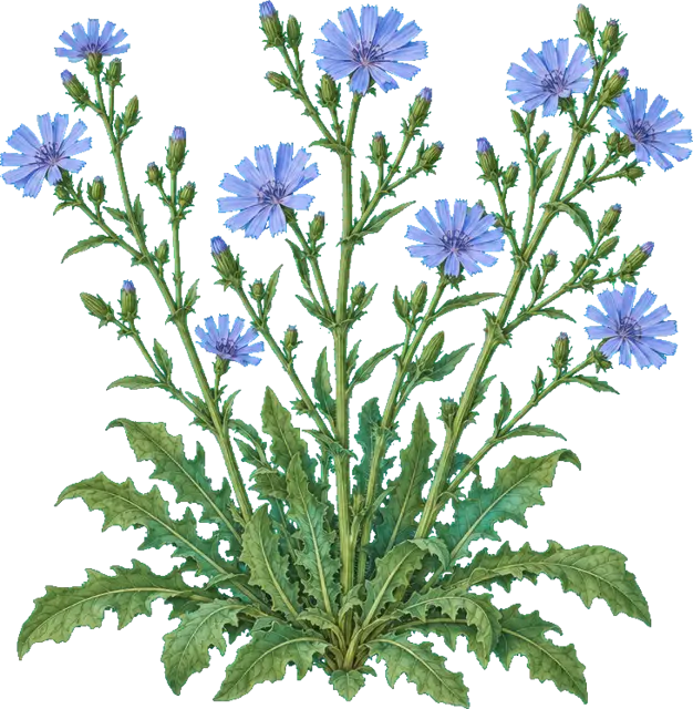 Botanische plaat van Wilde cichorei