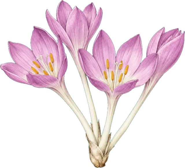 Botanische plaat van Herfsttijloos