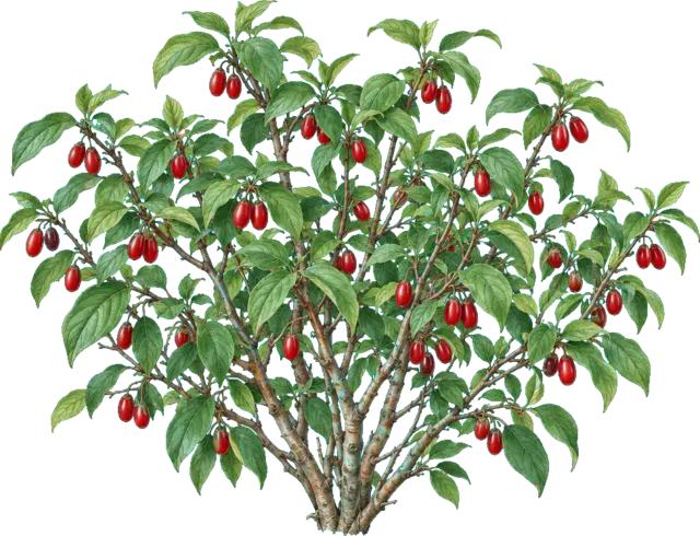 Botanische plaat van Gele kornoelje