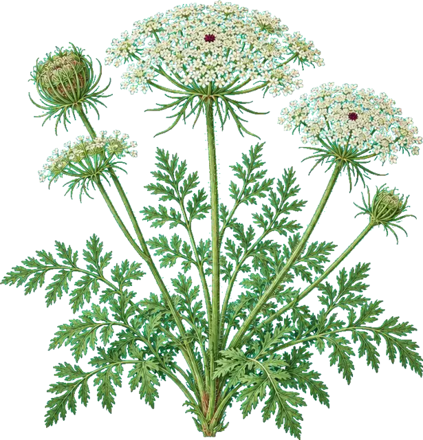 Botanische plaat van Wilde peen