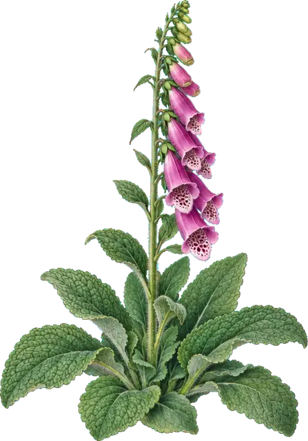 Botanische plaat van Vingerhoedskruid
