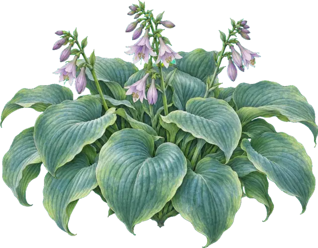 Botanische plaat van Blauwbladhosta