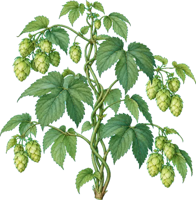 Botanische plaat van Hop