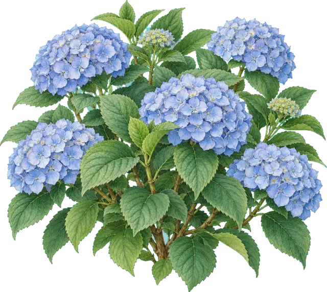 Botanische plaat van Hortensia