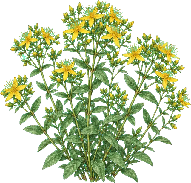 Botanische plaat van Sint-janskruid