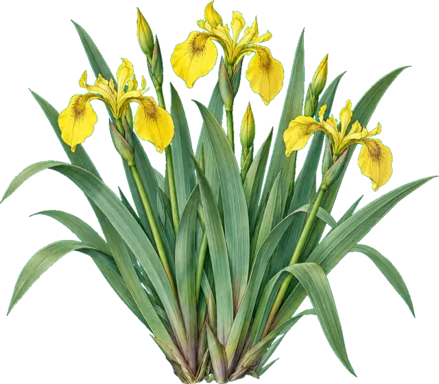 Botanische plaat van Gele lis