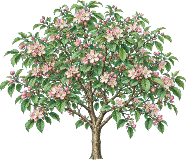 Botanische plaat van Sierappel