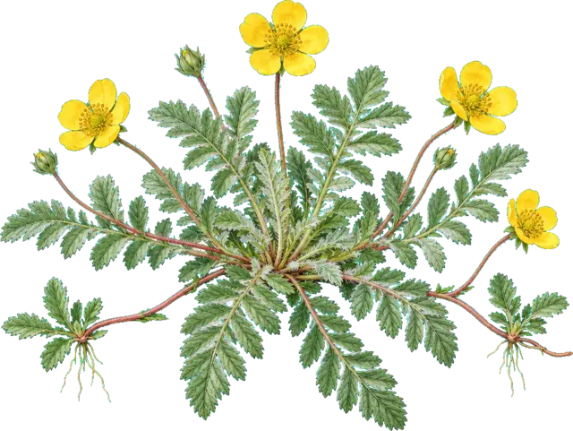 Botanische plaat van Zilverschoon