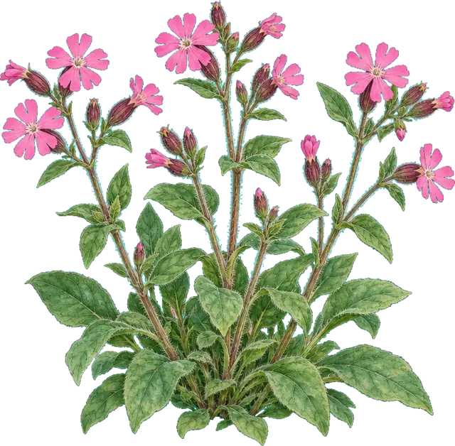 Botanische plaat van Dagkoekoeksbloem