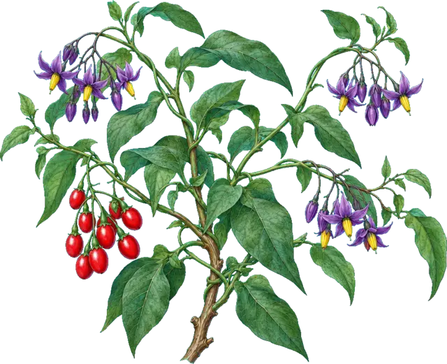 Botanische plaat van Bitterzoet