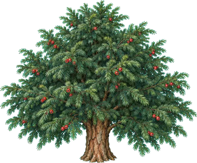 Botanische plaat van Taxus